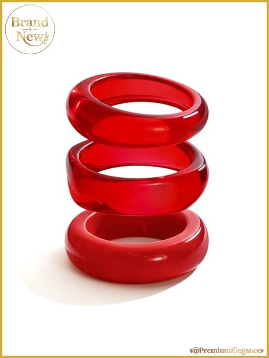 Jewelry - Chunky Acrylic Bangle Bracelet Set for Women